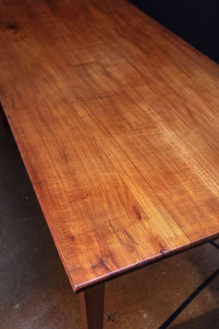 French Farm Table of Cherry with a Drawer and Bread Board 1