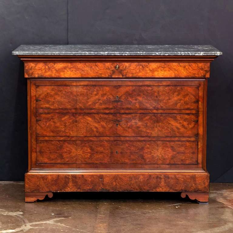 French Louis Philippe Chest or Commode with Marble Top