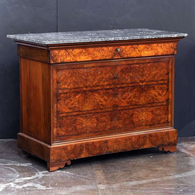 19th Century Louis Philippe Chest or Commode with Marble Top