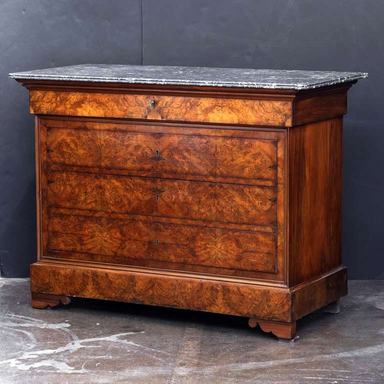 Louis Philippe Chest or Commode with Marble Top 1