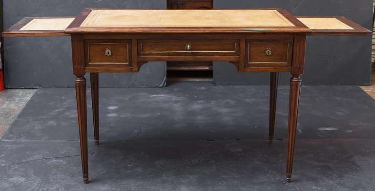 20th Century French Writing Desk with Pull Out Slides