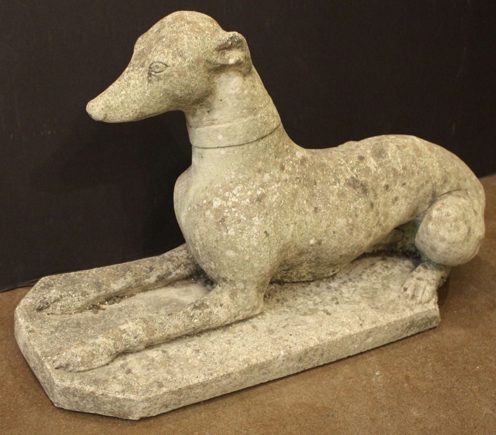 English Garden Statue of a Greyhound or Whippet 1