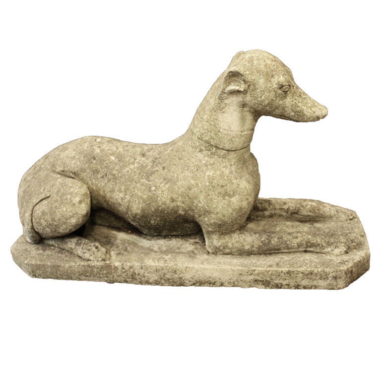 Dekohund Greyhound Figur Windhund Whippet Hund Hundefigur Statue Resin H 76,8 cm 