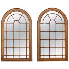 Große georgianische gewölbte Fensterglas-Spiegel (H 49 3/4 x B 28 1/2)