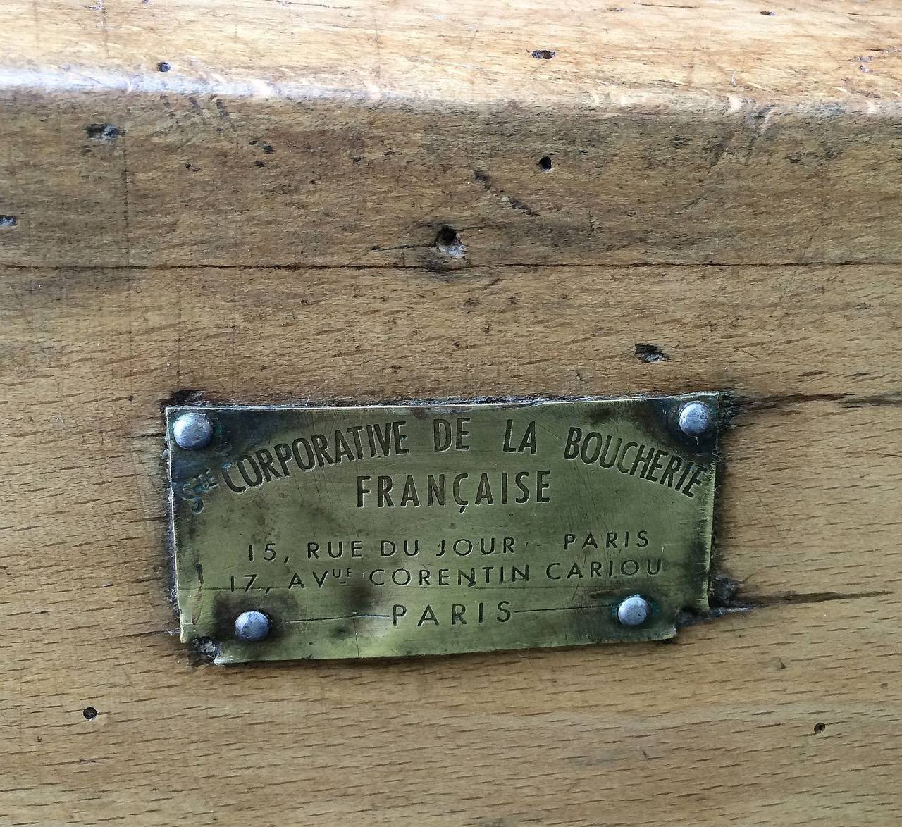 French Butcher's Chopping Block Table on Stand 4