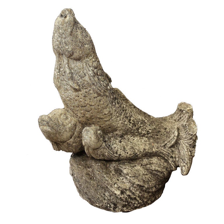 English Garden Stone Fountain of Three Fish