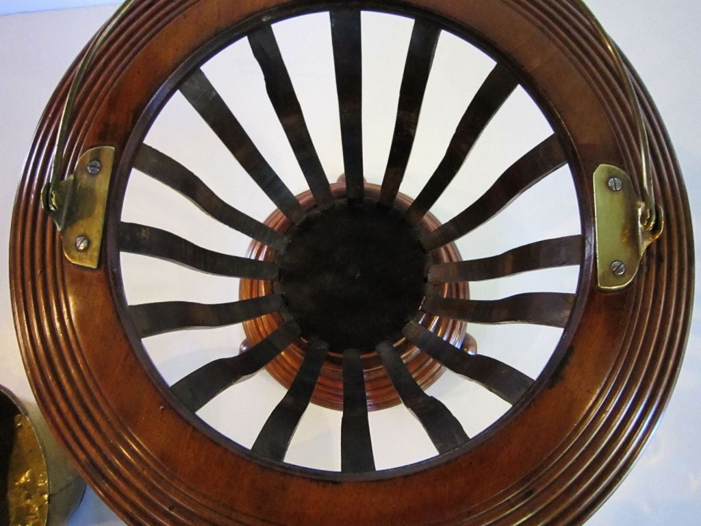 19th Century Dutch Tea Bucket or Warmer or Wine Holder of Turned Mahogany