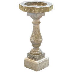 Antique English Garden Stone Bird Bath