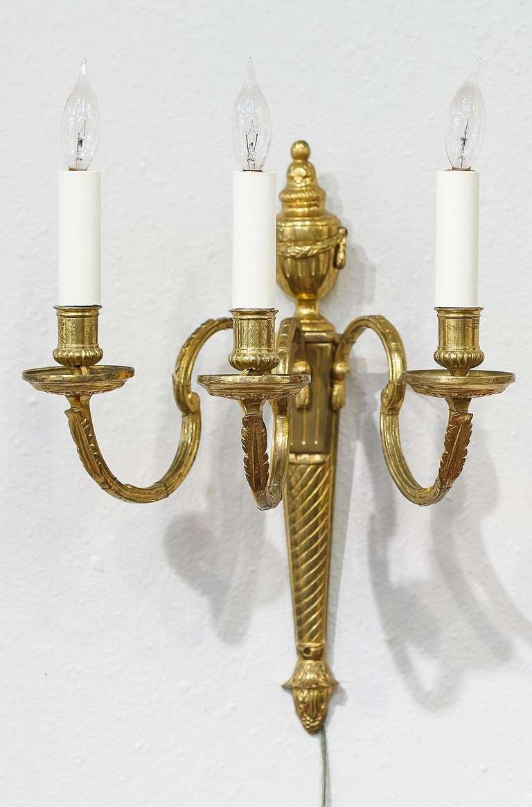 20th Century Pair of Adam Style Wall Lights or Sconces from England For Sale