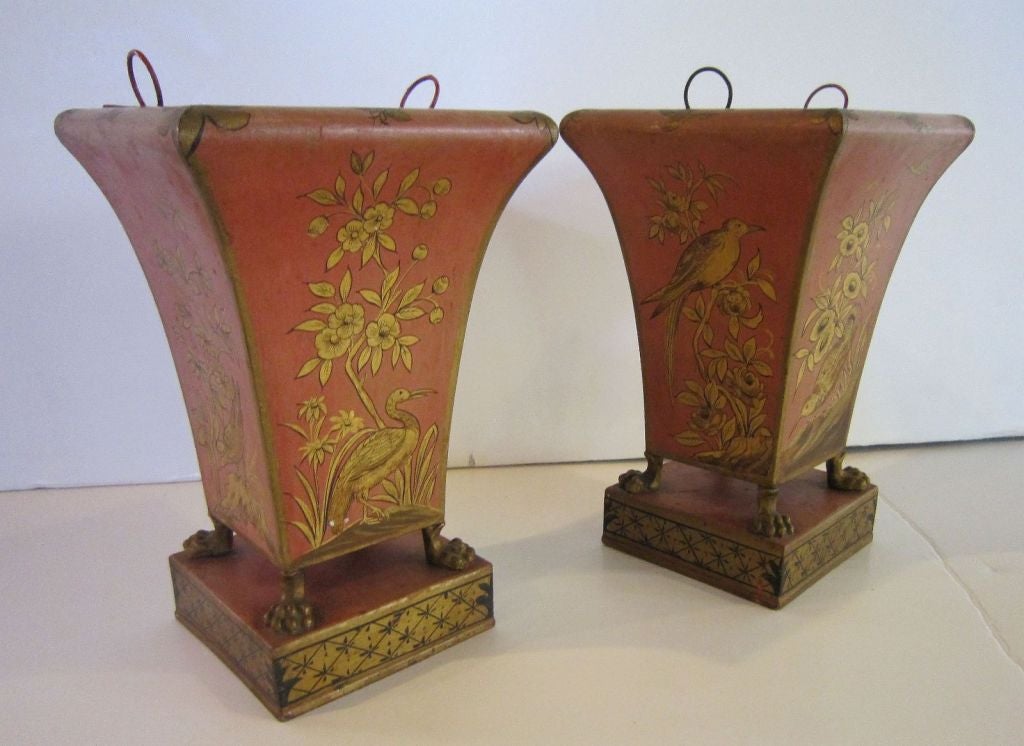 Pair of English Tole Planters 6