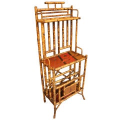 Antique English Bamboo Étagère and Canterbury