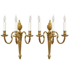 Pair of Adam Style Wall Lights or Sconces from England