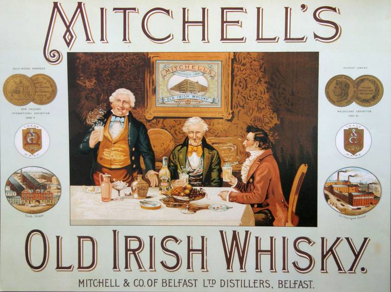 Large Glass Whiskey Dispenser (Mitchell's Old Irish Whisky - Belfast) 3