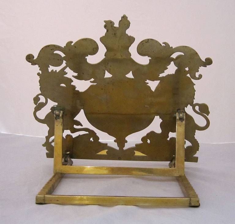 Brass Book Rest with British Royal Coat of Arms 2