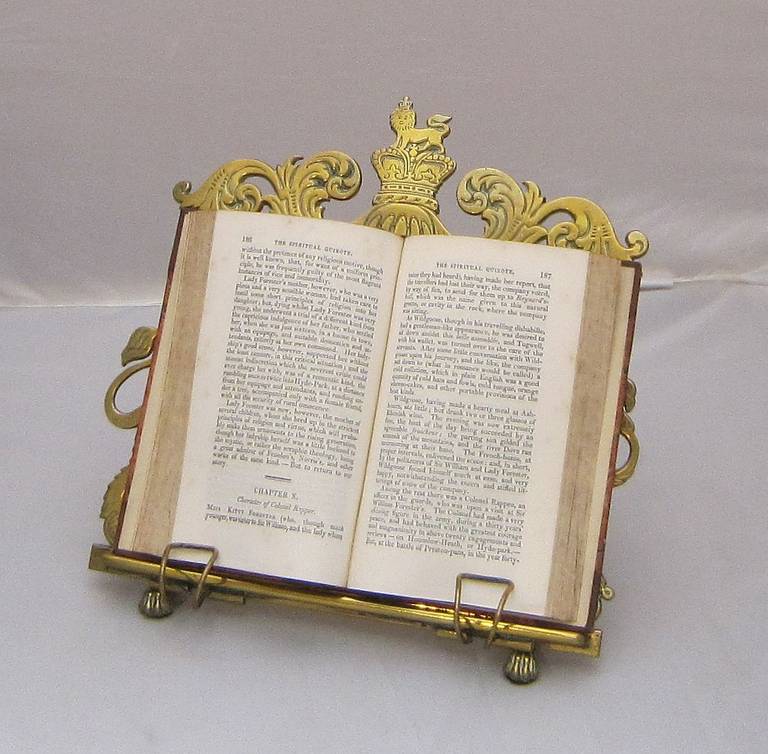 Brass Book Rest with British Royal Coat of Arms 1