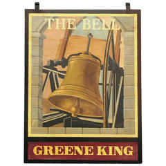 English Pub Sign, "The Bell, Greene King" 4
