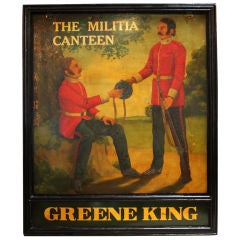 Vintage English Pub Sign - The Militia Canteen (Greene King)