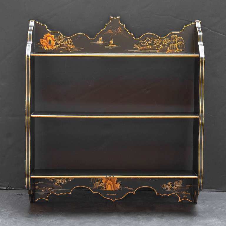 Chinoiserie Lacquered Hanging Shelves at 1stDibs