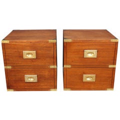 English Campaign Ware Brass-Bound Boxes of Teak