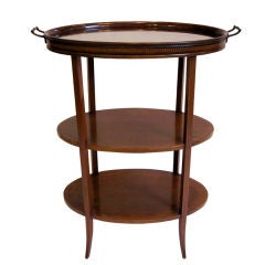 Edwardian Tiered Table of Inlaid Mahogany with Removable Tray 9