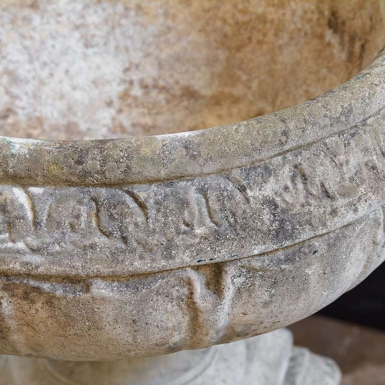 Large English Garden Stone Urn on Plinth 1