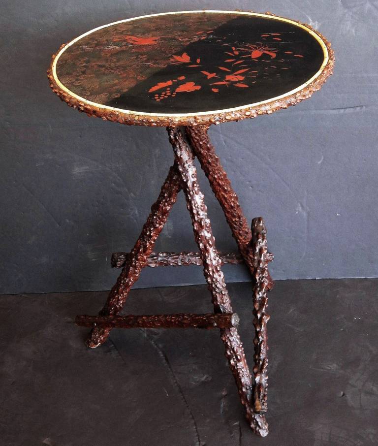 An English briar wood occasional table (18 1/2