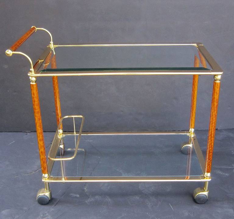 Glass French Drinks Cart or Trolley by Lancel
