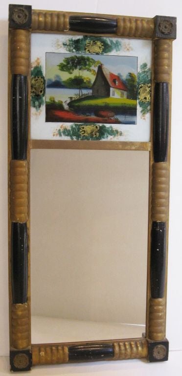 American Sheraton Reverse-Painted Mirror