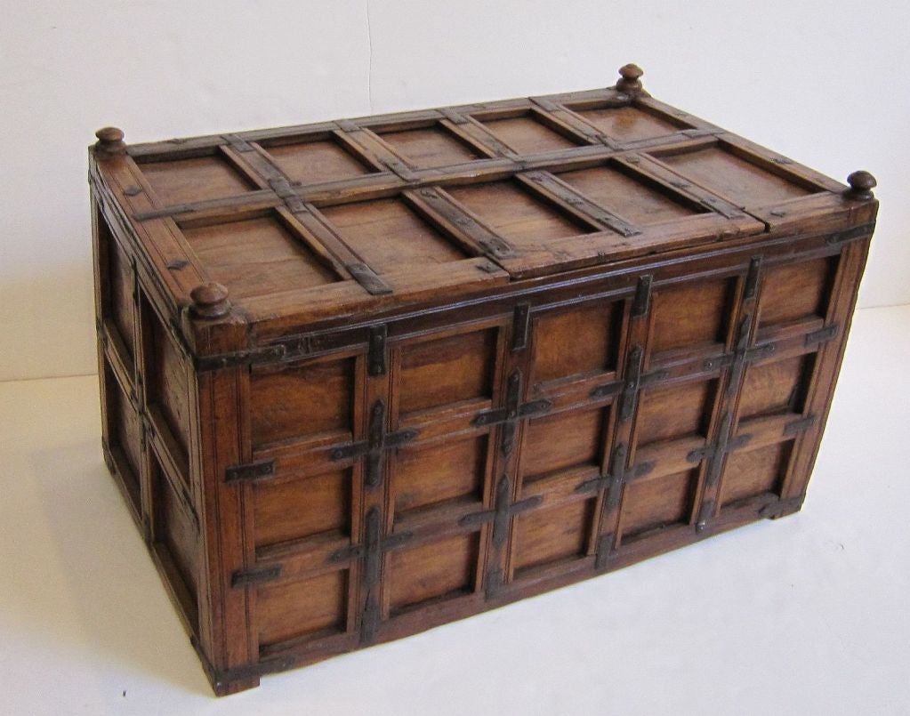 Iron-Bound Stick Box from British Colonial India (The Raj) 1