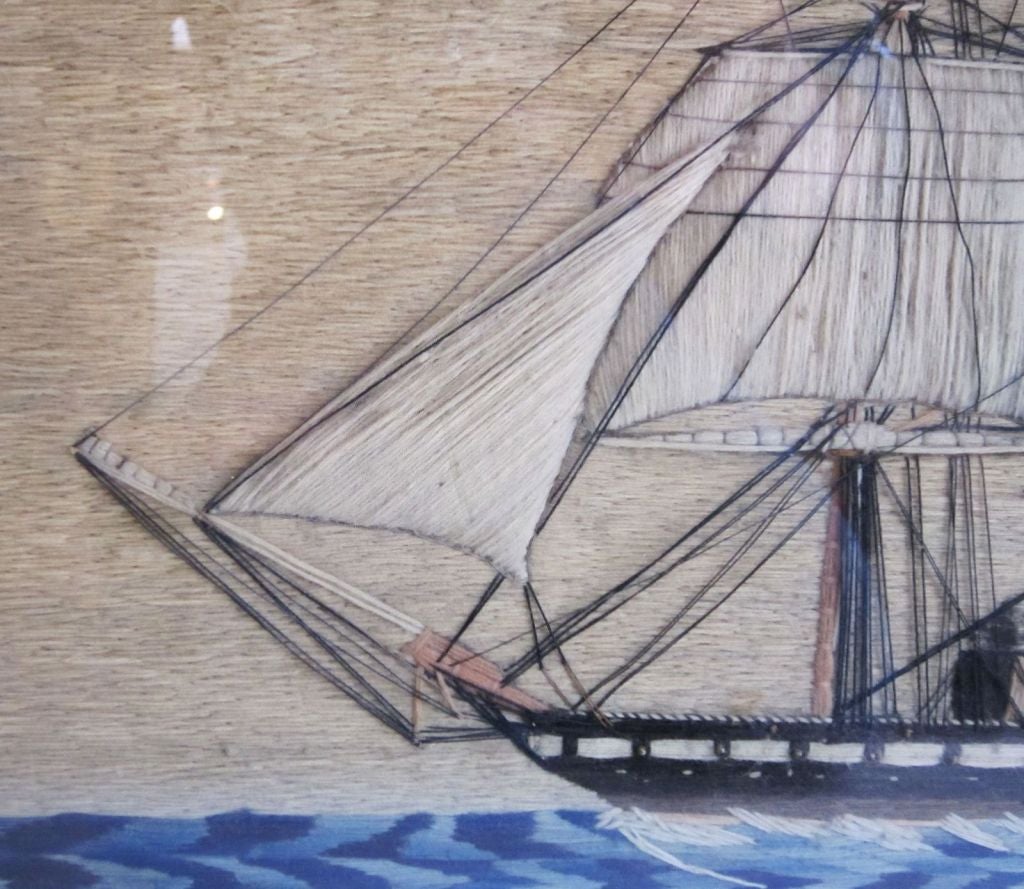 English Sailor's Woolwork (Woolie) of a Steam Clipper
