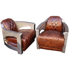 Vintage Pair of French Art Deco Club Chairs (Priced Individually)
