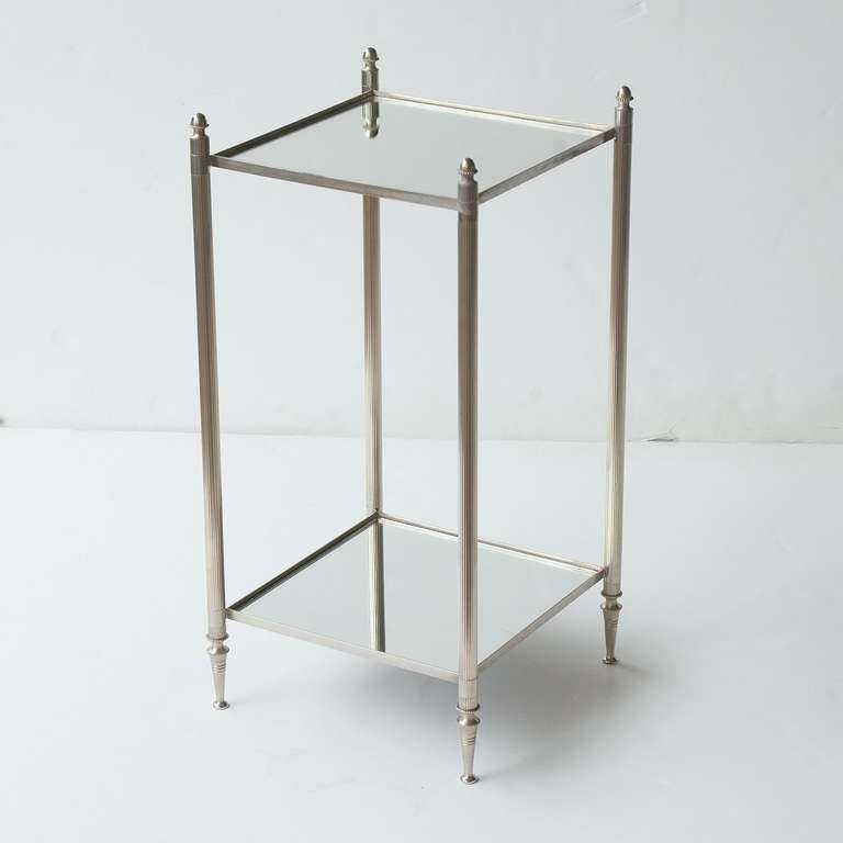 20th Century Pair of Mirrored Glass and Chrome End Tables