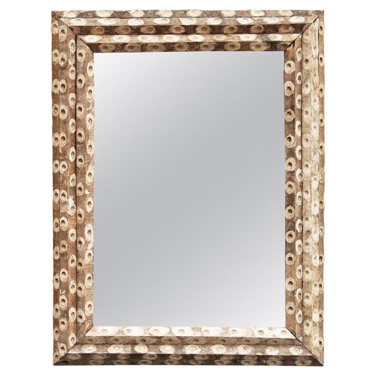 Large Rectangular Oyster Stick Mirrors (H 42 x W 32) For Sale at 1stdibs