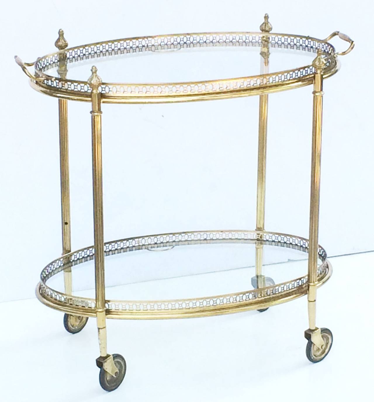 French Drinks Cart of Brass In Excellent Condition In Austin, TX