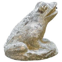 Vintage English Garden Stone Fountain - Frog
