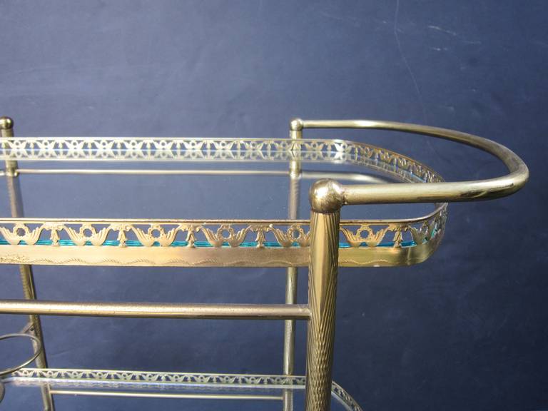 French Drinks Cart or Trolley of Brass 1