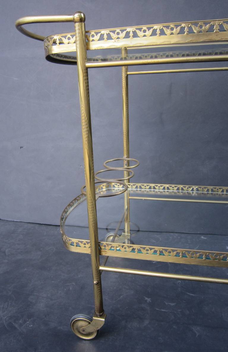 French Drinks Cart or Trolley of Brass 2