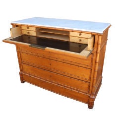 Faux Bamboo Secretary Chest of Long-Leaf Pine