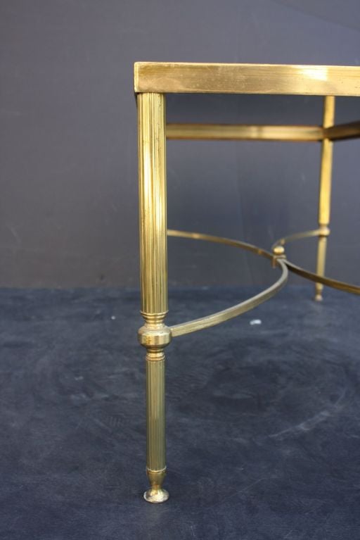 French Mid-Century Modern Cocktail Table of Brass