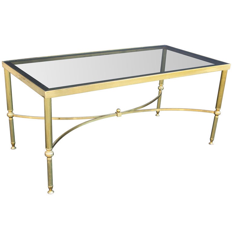 Mid-Century Modern Cocktail Table of Brass