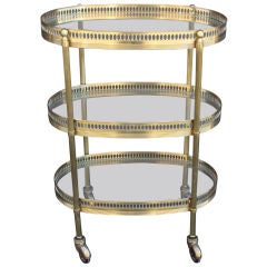 Antique French Three-Tiered Drinks Cart