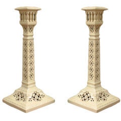 Antique Creamware Candleholders by Leeds Pottery (Priced Individually)