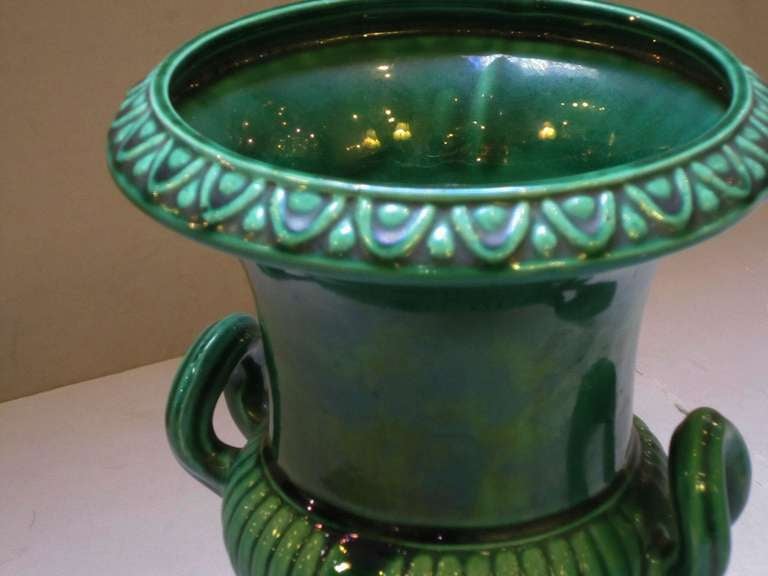 English Green Majolica Vase 2