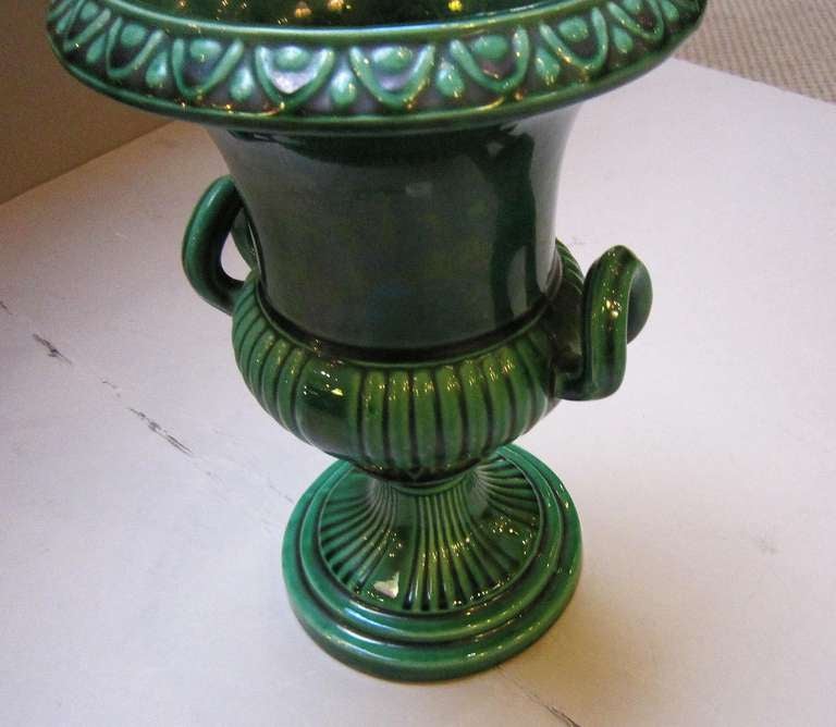 English Green Majolica Vase 3