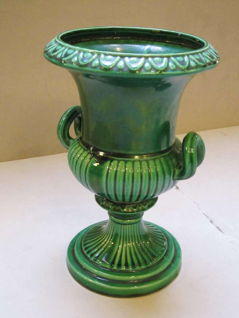 English Green Majolica Vase 5