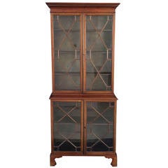 English Breakfront Bookcase with Glazed Doors