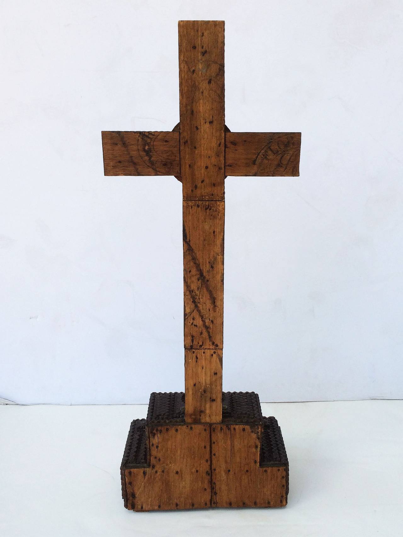 Large Tramp Art Crucifix from France 3