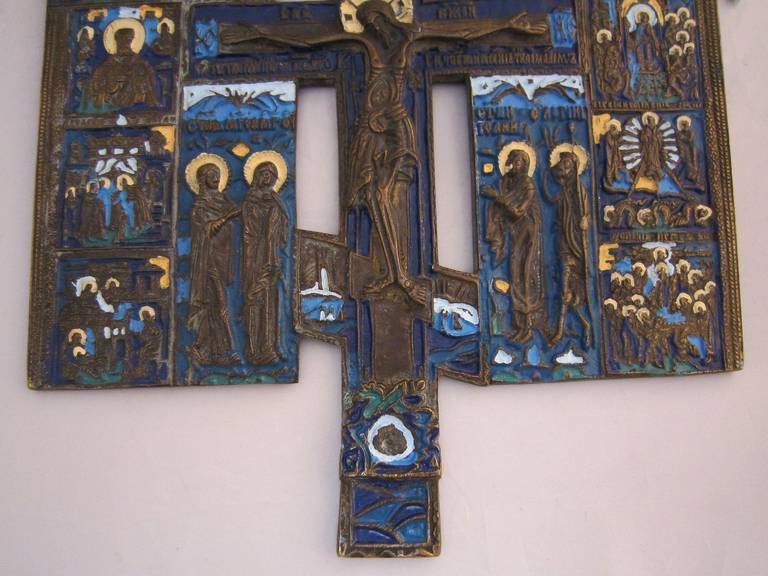Russian Icon of Enameled Bronze 2