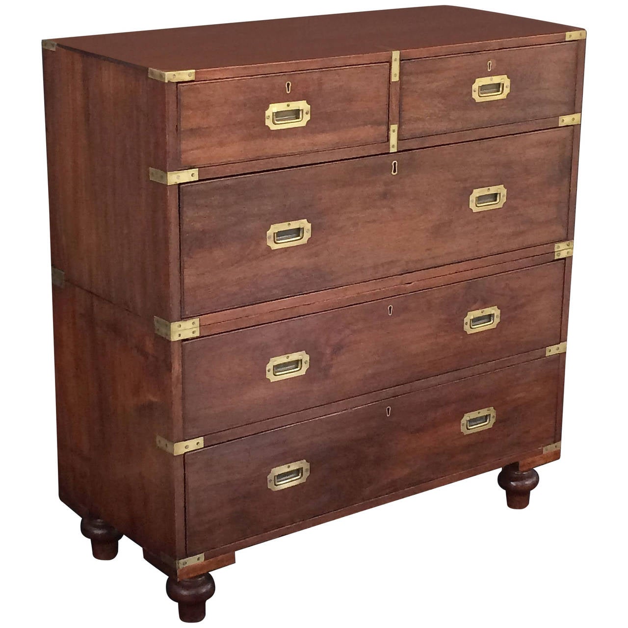 English Campaign Chest in Teak at 1stDibs