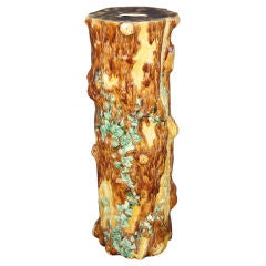 English Majolica Large Stand as a Tree Trunk